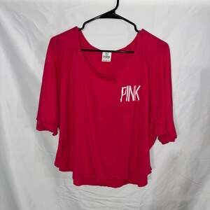 Victoria Secret Love Pink Ladies 3/4 Long sleeve Sleeve Pink T Shirt Size M/M